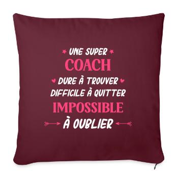 Super coach - Housse de coussin décorative 45 x 45 cm - bordeaux - Devant