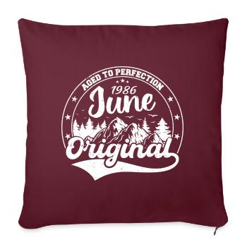 Juin 1986 Vieilli à la perfection Millésime original 1986 - Housse de coussin décorative 45 x 45 cm - bordeaux - Devant