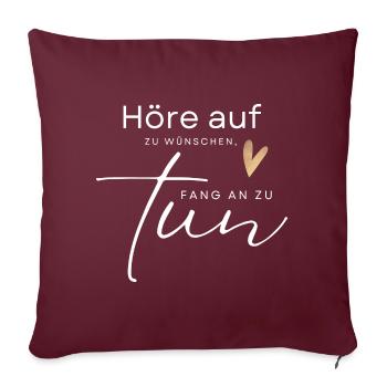 POSITIVE EINSTELLUNG MINDSET Motivation - Sofakissenbezug 45 x 45 cm - Burgunderrot - Vorne