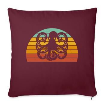 Poulpe calmar - Housse de coussin décorative 45 x 45 cm - bordeaux - Devant