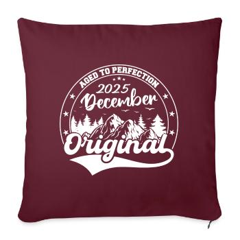 Décembre 2025 Anniversaire Décembre 2025 Décembre - Housse de coussin décorative 45 x 45 cm - bordeaux - Devant