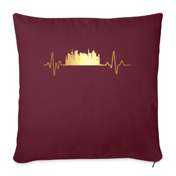 Battement de cœur Francfort - Housse de coussin décorative 45 x 45 cm - bordeaux - Devant