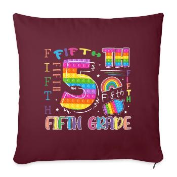 5th Grade School Child First Day of School - Sofa pillowcase 17,3'' x 17,3'' (45 x 45 cm) - burgundy - Front