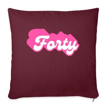 Vierzig Geburtstag - 40. Geburtstag Retro Pink - Sofakissenbezug 45 x 45 cm - Burgunderrot - Vorne