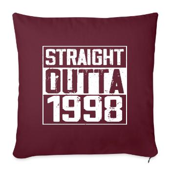 Straight Outta 1998 Cadeau Anniversaire 1998 Retro - Housse de coussin décorative 45 x 45 cm - bordeaux - Devant