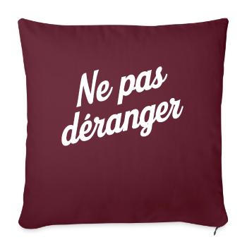 Ne pas déranger - Housse de coussin décorative 45 x 45 cm - bordeaux - Devant