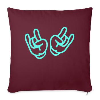 rock hands - Sofa pillowcase 17,3'' x 17,3'' (45 x 45 cm) - burgundy - Front