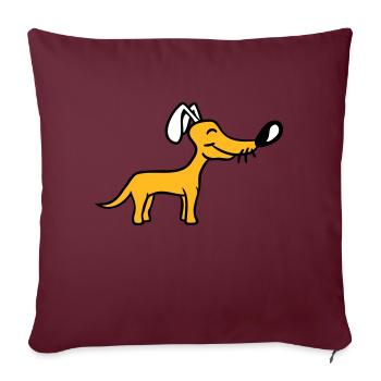Dog Big Nose Cute Happy Pet Funny Cool - Sofa pillowcase 17,3'' x 17,3'' (45 x 45 cm) - burgundy - Front