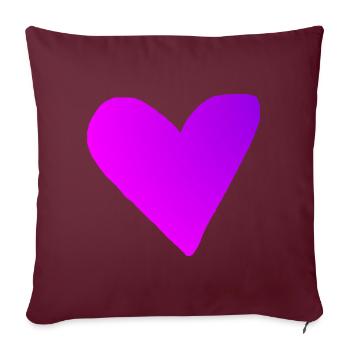 Heart Pink Pink Purple Gift Idea - Sofa pillowcase 17,3'' x 17,3'' (45 x 45 cm) - burgundy - Front