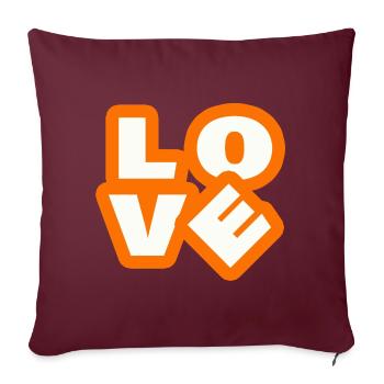 Amour - Housse de coussin décorative 45 x 45 cm - bordeaux - Devant