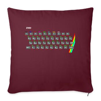 ZX81 (Zed-Ex) spectre clavier - Housse de coussin décorative 45 x 45 cm - bordeaux - Devant