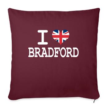 j'aime Bradford - Housse de coussin décorative 45 x 45 cm - bordeaux - Devant