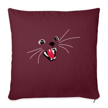 Böse Katze - Sofakissenbezug 45 x 45 cm - Burgunderrot - Vorne