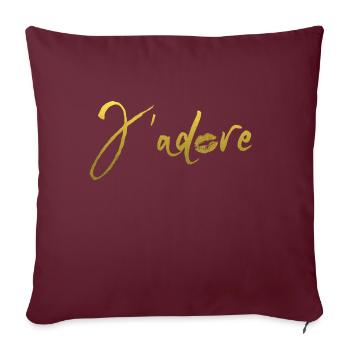 j'adore kiss gold - Housse de coussin décorative 45 x 45 cm - bordeaux - Devant