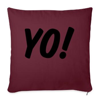 YO - Sofakissenbezug 45 x 45 cm - Burgunderrot - Vorne