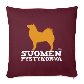 Spitz finlandais - Housse de coussin décorative 45 x 45 cm - bordeaux - Devant