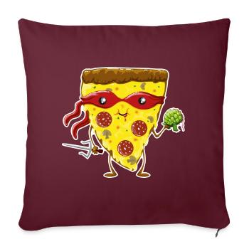 Ninja Pizza isst Schildkröte - Sofakissenbezug 45 x 45 cm - Burgunderrot - Vorne