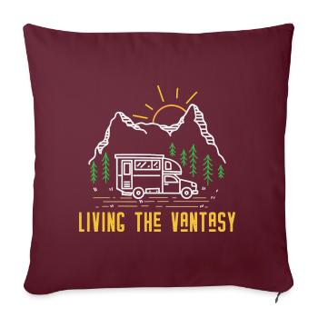 Camping Leben - Camper Camperin Wohnmobil - Housse de coussin décorative 45 x 45 cm - bordeaux - Devant