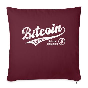 Bitcoin Vintage Trader BTC Crypto Blockchain - Housse de coussin décorative 45 x 45 cm - bordeaux - Devant
