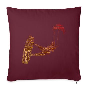 Kitesurf Femme Kitesurf Hommes Kitesurfer - Housse de coussin décorative 45 x 45 cm - bordeaux - Devant