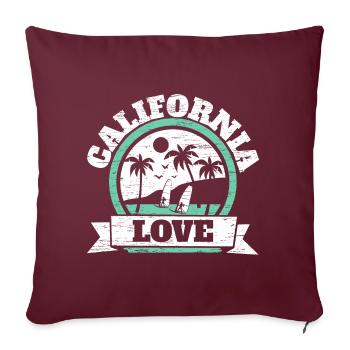 California Love USA État d’Amérique Californien - Housse de coussin décorative 45 x 45 cm - bordeaux - Devant