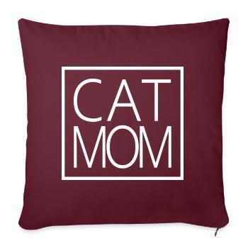 Cat Mom - Cool Cat Lover Mom Cat Besitzer Geschenk - Sofakissenbezug 45 x 45 cm - Burgunderrot - Vorne