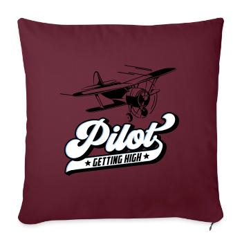 Fliegen Flieger Pilot Pilotin | Farben änderbar - Sofakissenbezug 45 x 45 cm - Burgunderrot - Vorne