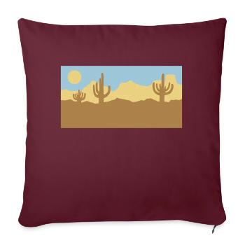 Paysage désertique Silhouette Skyline - Housse de coussin décorative 45 x 45 cm - bordeaux - Devant