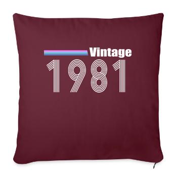 millésime 1981 - Housse de coussin décorative 45 x 45 cm - bordeaux - Devant