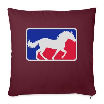 Cheval de sport rouge bleu - Housse de coussin décorative 45 x 45 cm - bordeaux - Devant