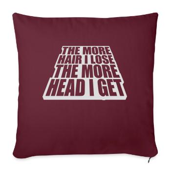 J’ai plus de tête - Housse de coussin décorative 45 x 45 cm - bordeaux - Devant