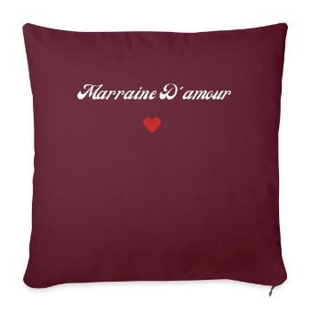 marraine d'amour - Housse de coussin décorative 45 x 45 cm - bordeaux - Devant