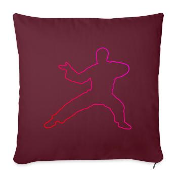 Wushu Kung Fu Kungfu Arts Martiaux Hommes Femmes - Housse de coussin décorative 45 x 45 cm - bordeaux - Devant