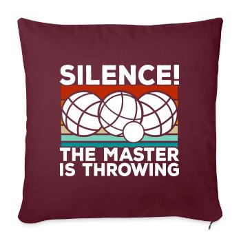 Boule de pétanque Cadeau de pétanque - Housse de coussin décorative 45 x 45 cm - bordeaux - Devant