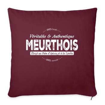 Meurthois de Meurthe et Moselle - Housse de coussin décorative 45 x 45 cm - bordeaux - Devant