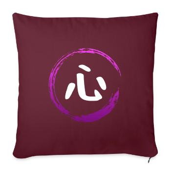 Kanji japonais attribut coeur - Chemise Anime - Housse de coussin décorative 45 x 45 cm - bordeaux - Devant