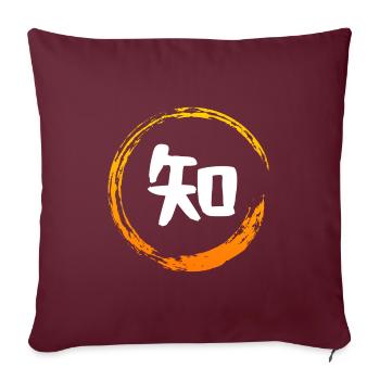 Kanji japonais attribut MIND - Chemise d’anime - Housse de coussin décorative 45 x 45 cm - bordeaux - Devant