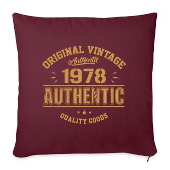 Authentic 1978 Cadeau D'anniversaire Original 1978 - Housse de coussin décorative 45 x 45 cm - bordeaux - Devant