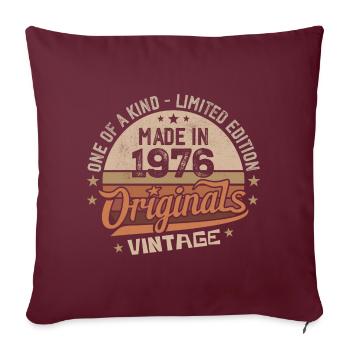 1976 Vintage Né 1976 Vintage Cadeau Anniversaire - Housse de coussin décorative 45 x 45 cm - bordeaux - Devant