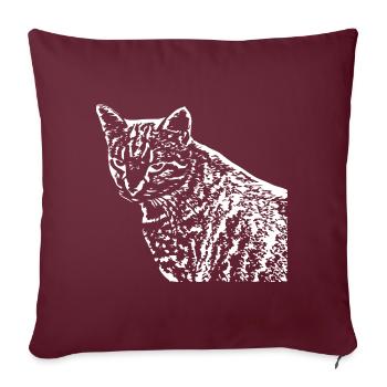 Chat Blanc Blanc Chats - Housse de coussin décorative 45 x 45 cm - bordeaux - Devant