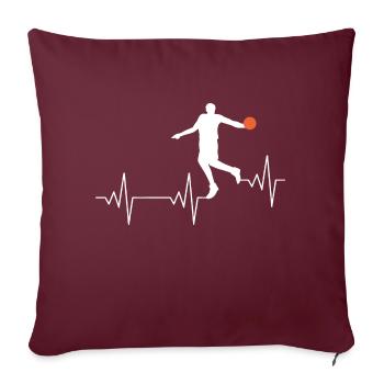 Basket-ball - Housse de coussin décorative 45 x 45 cm - bordeaux - Devant