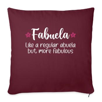 Fabuela Fabulous Abuela Grand-mère espagnole - Housse de coussin décorative 45 x 45 cm - bordeaux - Devant