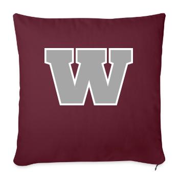 Lettre w sport - Housse de coussin décorative 45 x 45 cm - bordeaux - Devant