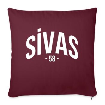 Sivas 58 Türkei Turkiye Geschenk Urlaub TR Türk - Sofakissenbezug 45 x 45 cm - Burgunderrot - Vorne
