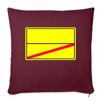 signe de nom de lieu - Housse de coussin décorative 45 x 45 cm - bordeaux - Devant