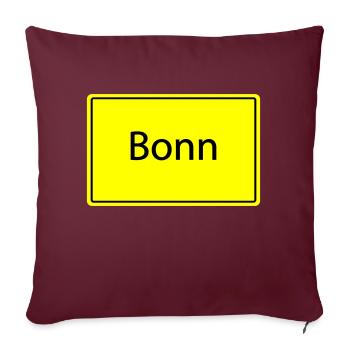 ortsschild bonn - Sofakissenbezug 45 x 45 cm - Burgunderrot - Vorne