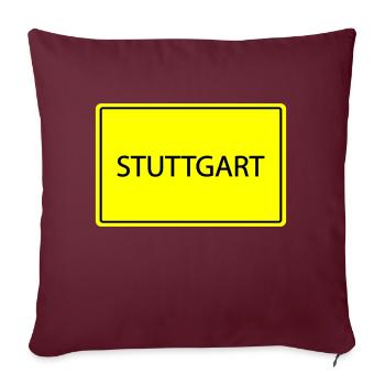 Panneau de signalisation Stuttgart - Housse de coussin décorative 45 x 45 cm - bordeaux - Devant