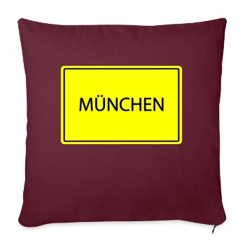 ortsschild münchen - Sofakissenbezug 45 x 45 cm - Burgunderrot - Vorne