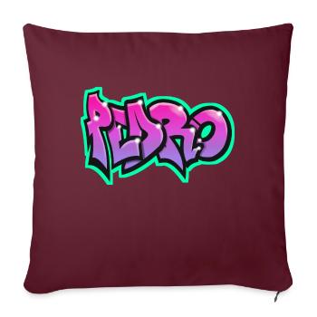 PEDRO graffiti sweat-shirt casquette teeshirt - Housse de coussin décorative 45 x 45 cm - bordeaux - Devant