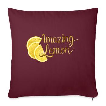Citron incroyable - Housse de coussin décorative 45 x 45 cm - bordeaux - Devant